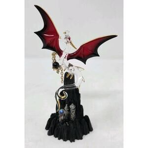 Glass Baron Castle Mountain Dragon Figurine Handcrafted Art Glass 7" D4 559